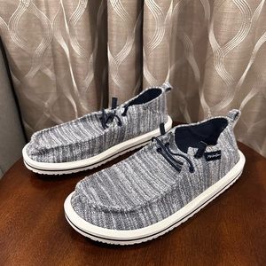 Maui & Sons Men’s Boat Shoes Gray Fabric Slip-On Casual Size: 11
